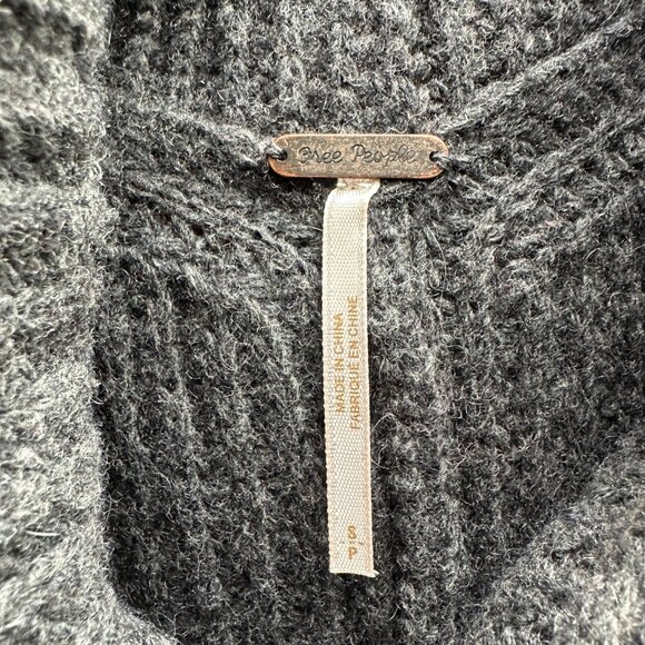 Free People Need It Now Turtleneck Sweater Womens Size S Split Back Lambswool - Picture 5 of 9